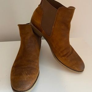 Franco Sarto	Brown Suede Ankle Boots